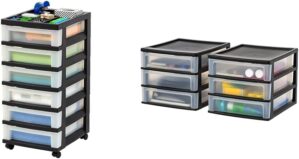 IRIS 6-Drawer Rolling Cart & 3-Drawer Organizers