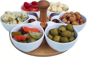 VALLENWOOD 6 Melamine Appetizer Serving Bowls With Tray