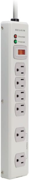 Belkin 6-Outlet Metal Power Strip, Beige