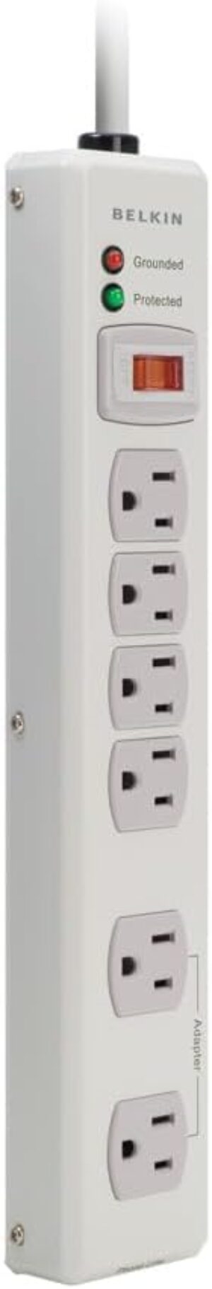 Belkin 6-Outlet Metal Power Strip, Beige
