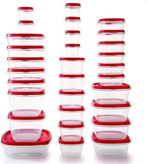 Rubbermaid 60-Piece Food Storage Containers, Red