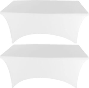 Gowinex 6FT White Spandex Tablecloth 2 Pack