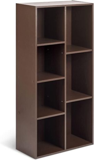 Amazon Basics 7 Cube Organizer Bookcase, Espresso