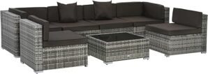 Outsunny 7-Piece Outdoor Wicker Sectional Sofa Set