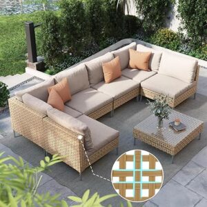 Grand patio 7-Piece Wicker Patio Furniture Set