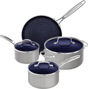 Nuwave 7pc Cookware Set Blue Ceramic Nonstick