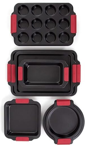 Hell's Kitchen 8 Pc Nonstick Bakeware Set With Silicone Handles