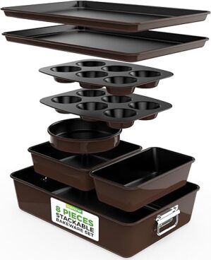 NutriChef 8-Piece Nonstick Bakeware Set