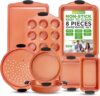 NutriChef 8 Piece Nonstick Bakeware Set With Silicone Handles