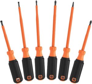 Klein Tools 85076INS Insulated Screwdriver Set, 6-Piece