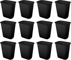 Sterilite 9 Gallon Rectangular Wastebasket, 12 Pack