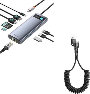 Baseus 9 In 1 Laptop Docking Station And USB Type C Retractable Cable