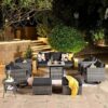 ovios 9-Piece Patio Furniture Set With Fire Pit