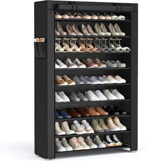 SONGMICS 9 Tier Shoe Organizer With Cover