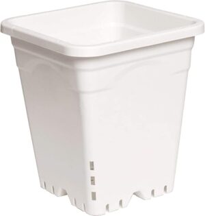 Hydrofarm 9"x9" White Square Pot, 10" Tall