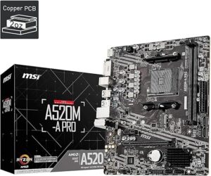 msi A520M-A PRO Gaming Motherboard (AMD Ryzen)