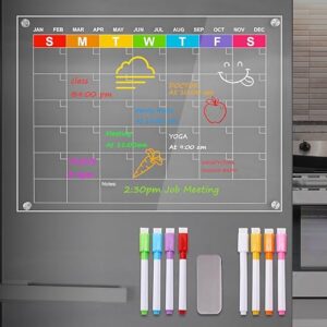 TSJ OFFICE Acrylic Magnetic Fridge Dry-Erase Board Calendar