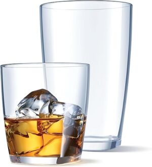 Glaver’s Acrylic Unbreakable Square Tumblers Set