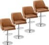 VECELO Adjustable Bar Stools Set With Back