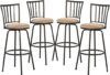 VECELO Adjustable Bar Stools with Swivel Cushion