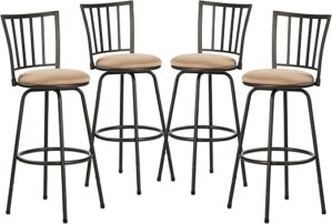 VECELO Adjustable Bar Stools with Swivel Cushion
