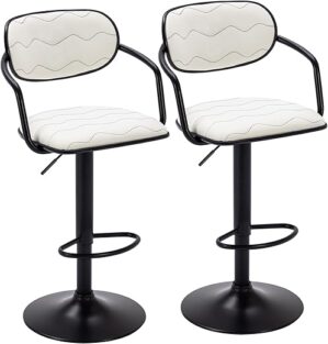 VECELO Adjustable Counter Height Swivel Barstools