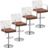 VECELO Adjustable Swivel Bar Stools, Set of 4
