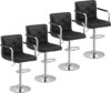 VECELO Adjustable Swivel PU Leather Bar Stools
