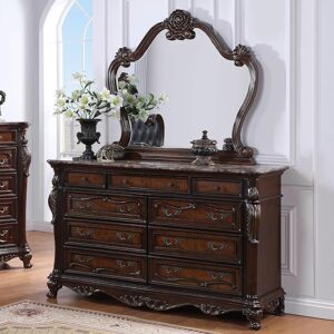 Furniture of America Agatha Traditional Wooden Dresser With Mirror