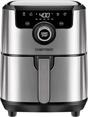 Chefman Air Fryer, 4.5 Qt, Stainless Steel