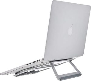 Amazon Basics Aluminum Foldable Adjustable Laptop Stand, Silver