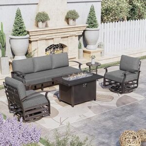 Kurapika Aluminum Patio Furniture Set With Fire Pit