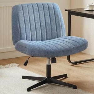 Sweetcrispy Armless Swivel Vanity Chair, Height Adjustable