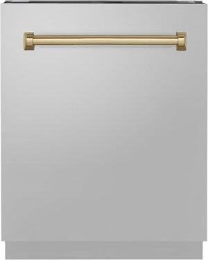 ZLINE Autograph 24" Dishwasher With Bronze Handle DWVZ-304-24-CB