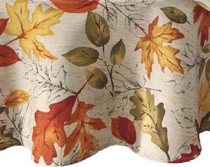 Elrene Autumn Leaves Wrinkle Resistant Tablecloth, 70" Round