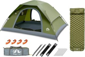 Night Cat Backpacking Tent With Inflatable Sleeping Pad