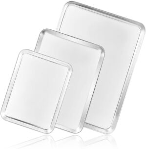 Bastwe Baking Sheet Set Of 3, Stainless Steel