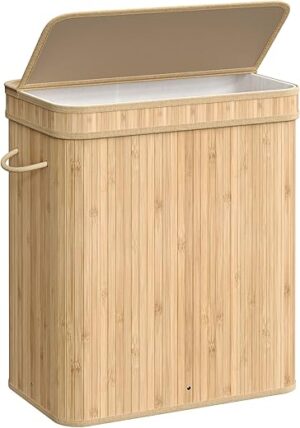 SONGMICS Bamboo Laundry Hamper With Lid
