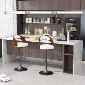 VECELO Bar Stool Set, Adjustable Swivel Stools