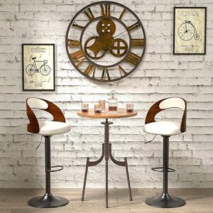 VECELO Bar Stool Set With Adjustable Height Swivel