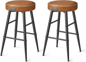 VASAGLE Bar Stools Set Of 2, Mid-Century