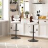 VECELO Bar Stools Set Of 2, PU Leather Swivel