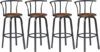 VECELO Bar Stools Set Of 4, 360-Degree Swivel