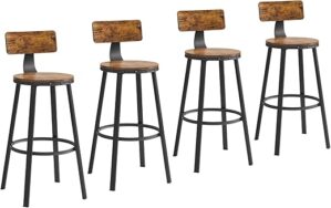 VASAGLE Bar Stools Set Of 4, Rustic Brown ULBC226B01