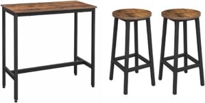 VASAGLE Bar Table And 2 Bar Stools, Industrial Design
