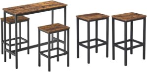 VASAGLE Bar Table And Stool Set, Industrial Rustic