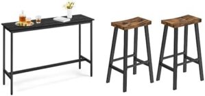 VASAGLE Bar Table And Stools Set, Rustic Brown