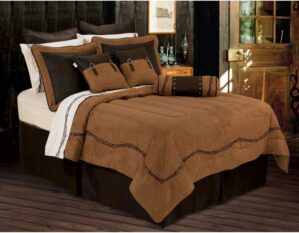 H HIEND ACCENTS Barbwire Western Bedding Super King Comforter Set