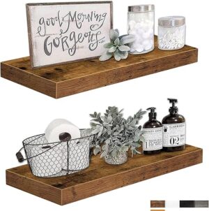 QEEIG Bathroom Shelves Rustic Brown 008-60BN