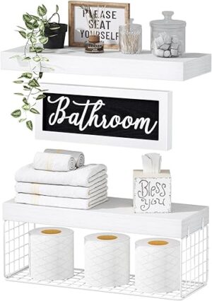 QEEIG Bathroom Shelves Wall Mounted 020WW